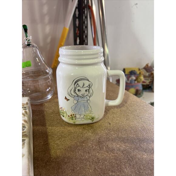 Disney Animator Princess Mason Jar Mug –Jasmine Belle Cinderella | EUC VTG Style - Picture 1 of 1